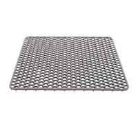 Tapis d'évier en silicone résistant à la chaleur Gris foncé 34,5 x 34,5 cm | Tapis de protection carré pour évier en silicone avec motif nid d'abeille, peut être découpé, passe au lave-vaisselle jusqu'à