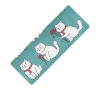 Tapis d'exercice de yoga Selkirk Rex Cats bleu sarcelle imprimé de Noël épais 1 mm pour femme, antidérapant, avec housse de sac de yoga pour 180,3 x 66 cm