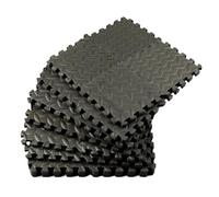 Tapis d'exercice Puzzle Lot de 36 Tapis de Sol épais en Mousse EVA antidérapante, 15 x 15 x 1 cm, for Salle de Sport en intérieur(Black)