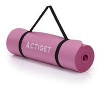 Tapis de yoga 183 x 61 x 1 cm en NBR - Tapis de fitness pour yoga, pilates, étirement, gymnastique et entraînement au sol, tapis d'entraînement rose avec sangle de transport pour la maison, studio et