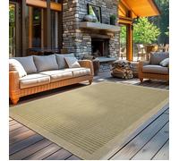 Carpetsale24 Tapis pour l'intérieur et l'extérieur - Résistant aux intempéries - 120 x 170 cm - Vert uni - Lavable - Imperméable - Facile d'entretien et à tissage plat - Idéal pour balcon, jardin