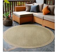 Carpetsale24 Tapis extérieur rond, résistant aux intempéries, imperméable, 200 cm - vert - Tapis de cuisine en tissu plat, unicolore - Pour balcon, terrasse et jardin