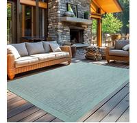 Carpetsale24 Tapis extérieur et intérieur, résistant aux intempéries, imperméable, 80 x 150 cm - bleu - Tapis de cuisine en tissu plat, unicolore - Pour balcon, terrasse et jardin