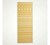 Tapis d'extérieur Anna 75 x 200 cm, motif ethnique jaune-blanc