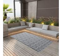 vidaXL Tapis d'extérieur ARAKIL 80 x 150 cm PP blanc et noir