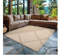 Carpettex Tapis d'Extérieur Résistant aux Intempéries 160x230 cm Beige - Résistant aux UV, Imperméable et Léger - Idéal pour Balcon, Terrasse, Cuisine et Jardin