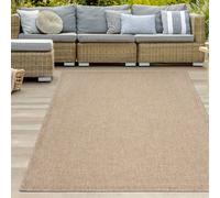 Teppich-Traum Tapis d'extérieur résistant aux intempéries, Aspect sisal, Jardin, terrasse, Balcon, Beige/Naturel 80x150 cm