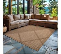 Tapis d'extérieur en design uni, résistant aux intempéries, pour terrasse, balcon, couleur: marron, taille: 60 x 100 cm