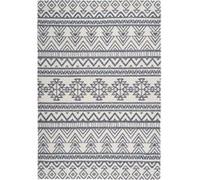 Tapis d'Extérieur Ethnique Yoga Anthracite & Ivoire 80 x 150 cm Anthracite