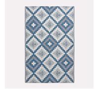 HOMESCAPES Tapis extérieur résistant Pluie et UV, Tapis de Jardin imperméable réversible Bleu Mia, 150 x 240 cm, Intérieur extérieur terrasse Balcon