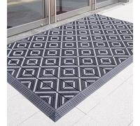 Tapis d'extérieur Gris Paillasson D'extérieur pour Porte De Marché Moquette De Sol en EVA avec Envers en Caoutchouc Antidérapant Grattoir À Chaussures(120x240cm/47.2x94.5in)