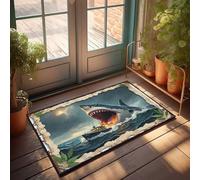 Tapis d'extérieur Jawsome : The Great Shark Attack Paillasson Décorations pour l'intérieur de chaussures amusantes (65 x 90 cm)