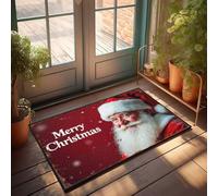 Tapis d'extérieur Merry Christmas Greeting With Santa Claus Doormat Camping Decorations for Inside Funny Shoes (65 x 90 cm)
