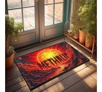 Tapis d'extérieur Methall : un paysage fantastique enflammé - Décoration de camping - Pour intérieur de chaussures amusantes (40 x 60 cm)