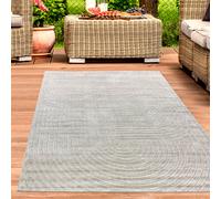 Tapis d'extérieur moderne, intemperie, terrasse, balcon, style bohème, beige