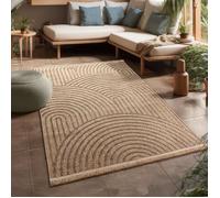 Tapis d'extérieur moderne - Paco Home - 120x160 cm - Beige - Tissé plat - Géométrique - Lavable