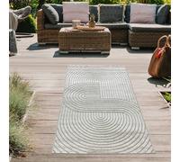 Tapis d'extérieur moderne, résistant aux intempéries, terrasse, balcon beige