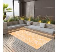 Tapis d'Extérieur Orange et Blanc 120x180 cm PP Balcon Patio Terrasse vidaXL