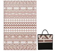 Tapis d'extérieur - Outsunny - réversible - 1,8 x 2,7 m - motif mur géométrique - en PP - sac de transport inclus - rouge et blanc