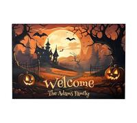 Tapis d'extérieur pour Halloween, tapis de bienvenue, Halloween, 60 x 90 cm, antidérapant, terrifiant, pour porche, entrée, patio, décoration intérieure et extérieure maison hantée et fête