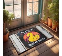 Tapis d'extérieur pour porte d'entrée en caoutchouc avec inscription « Yes I Really Do Need Rubber Ducks » Tapis rétro pour décoration de chambre (40 x 60 cm)