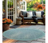 Carpettex Tapis d'Extérieur Résistant aux Intempéries 200 cm Rond Bleu - Résistant aux UV, Imperméable et Léger - Idéal pour Balcon, Terrasse, Cuisine et Jardin
