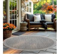Carpettex Tapis d'Extérieur Résistant aux Intempéries 120 cm Rond Gris - Résistant aux UV, Imperméable et Léger - Idéal pour Balcon, Terrasse, Cuisine et Jardin