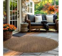 Carpettex Tapis d'Extérieur Résistant aux Intempéries 160 cm Rond Marron - Résistant aux UV, Imperméable et Léger - Idéal pour Balcon, Terrasse, Cuisine et Jardin