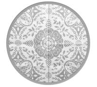Tapis d'extérieur rond - vidaXL - Ø 160 cm - Gris clair - Polypropylène - Réversible - Résistant aux UV
