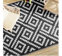Vidaxl Tapis D'extérieur Blanc Et Noir 190x290 Cm Pp