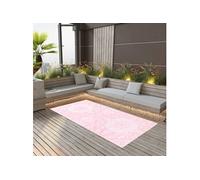 Tapis d'Extérieur Tapis d'Entrée Tapis Décoratif Salon Salle de Séjour Balcon Patio Terrasse Maison Intérieur Rose 80x150 cm PP