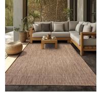 Tapis d'extérieur, Unicolor - Tapis Marron, 140 x 200 cm, Tapis de style moderne, cuisine, balcon, terrasse, jardin