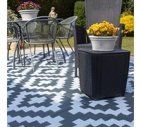 Tapis d'extérieur Valiant pour patio, jardin et terrasse - gris géométrique -...
