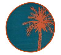Atmosphera – Tapis d'extérieur Yucatan – motif palmier – 120 cm – Bleu canard
