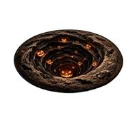 Tapis d'Halloween 3D - Illusion d'optique - Rond - Antidérapant (Style F)