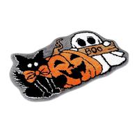 Tapis d'Halloween 40, 6 x 61 cm, forme spéciale, tapis de bain d'Halloween, fantôme absorbant l'eau, antidérapant, doux, décorations de salle bain pour porches, garages, entrées, Boo, effraya