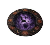 Tapis d'Halloween, décoration de sol effrayante, design d'illusion rond ave