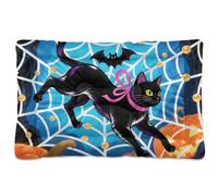 Tapis d'Halloween en toile d'araignée pour chats noirs - Lavable - Doux et confortable - Dessous antidérapant - Pour chiens de taille moyenne et grande - 91,4 x 61 cm