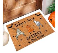Tapis d'halloween - Mat D'entrée sans Glissement, Conception Créative De Fantômes | 31.5x19.69x0,2 Pouces Tapis De Plancher Extérieur, Porches De Bienvenue Décoratifs, Cuisines Effrayantes
