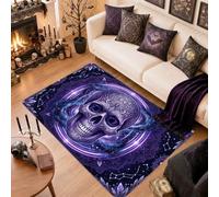 Tapis d'Halloween motif tête de mort mystique mandala 1,2 x 1,8 m