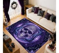 Tapis d'Halloween motif tête de mort mystique mandala 1,5 x 2,1 m