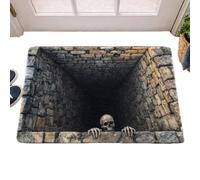 Tapis d'Halloween pour façades extérieures, crâne réaliste, trou d'illusion | Tapis de porte d'entrée d'halloween, pour la maison, la salle de bain, le salon, la cuisine, l'entrée, les fêtes, les