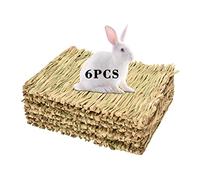 Tapis d'herbe pour Lapin, Lapin, Sangle, 6 pièces, Tapis de Foin pour Lapin, Cage à Foin, Tapis d'herbe pour Lapin, Nidification et Jouets pour Cochon d'Inde, Perroquet, Lapin, Hamster, Chinchilla et