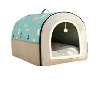 Tapis d'hiver chaud pour chat et chien, tente de sommeil profond, confortable, motif géométrique, amovible, lavable, fournitures pour animaux de compagnie de taille moyenne et grande (40 x 35 x 33 cm)