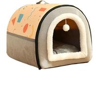 Tapis d'hiver chaud pour chat et chien, tente de sommeil profond, confortable, motif géométrique, amovible, lavable pour chiens de taille moyenne et grande (C, XL 190 x 127 x 127 cm)