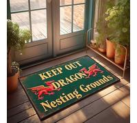 Tapis d'hiver Dragon Avertissement : Keep Out Of Nidification Grounds Paillasson Décoration de salle de bain Automne Décoration de porte (65 x 90 cm)