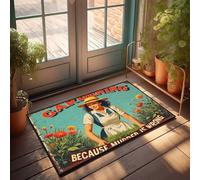 Tapis d'hiver vintage avec inscription « A Woman'S Passion for Flowers » - Paillasson décoratif pour toilettes - Décoration de porte d'automne (40 x 60 cm)