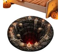 Tapis d'illusion d'Halloween en peluche rond effrayant 60 cm