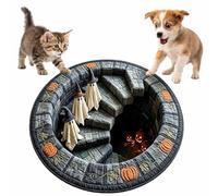 Tapis d'illusion d'optique 3D Halloween,Escalier hanté antidérapant 100 cm | Tapis moelleux antidérapant qui reste fermement en place, confortable sous les pieds dans les zones à fort passage(f)