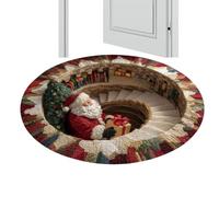 Tapis d'illusion optique 80 x 80 cm tapis de sol antidérapant réaliste | Tapis de Noël pour l'intérieur et l'extérieur, les pièces, le salon, la salle de bain, les vacances, Halloween et